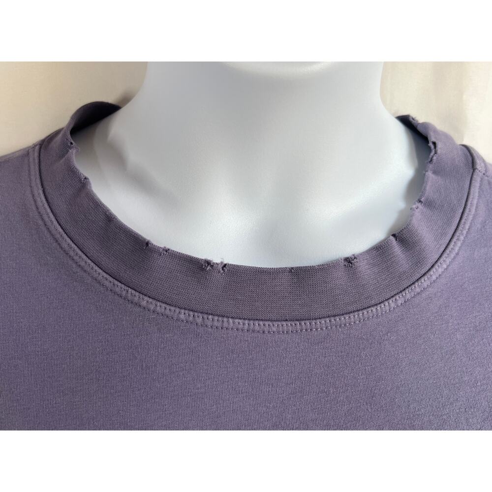 ELECTRIC & ROSE WOMENS OVERSIZED SWEATSHIRT DISTRESSED HEM NECK PURPLE SZ LARGE - Picture 9 of 12
